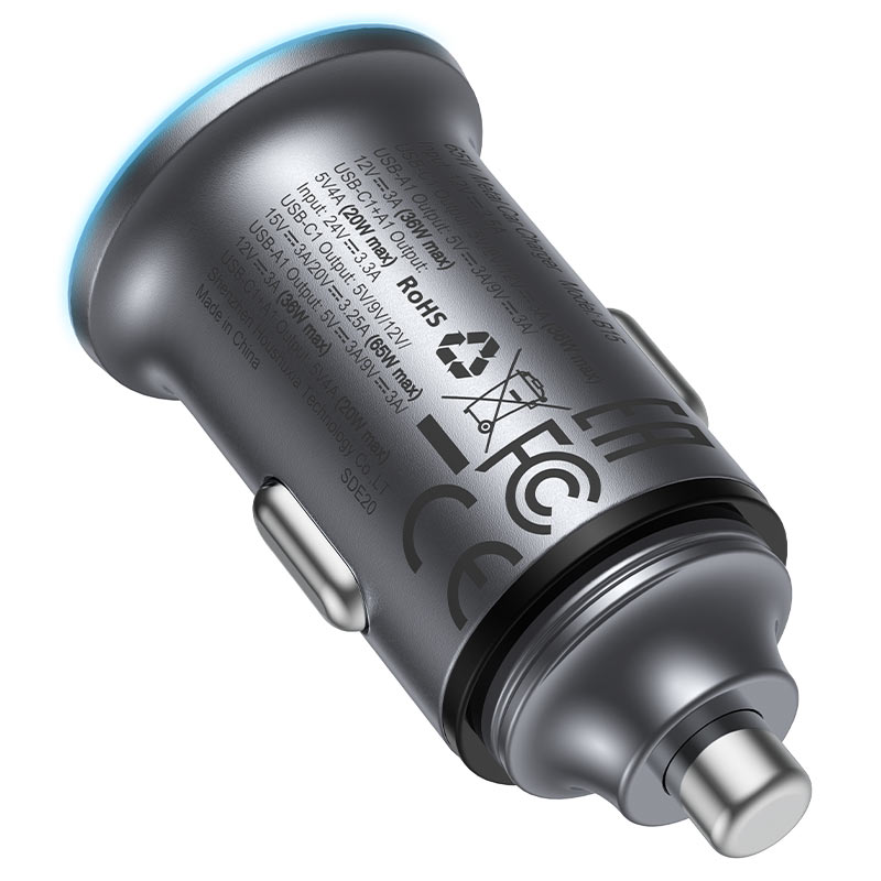 Fast Charge Car Charger B15 65W (1xUSB-C + 1xUSB-A)