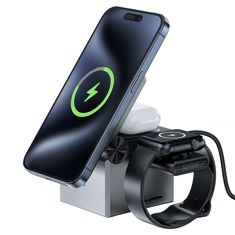 Rubik's Cube 3-in-1 Wireless Charging Holder - MFI Approved
